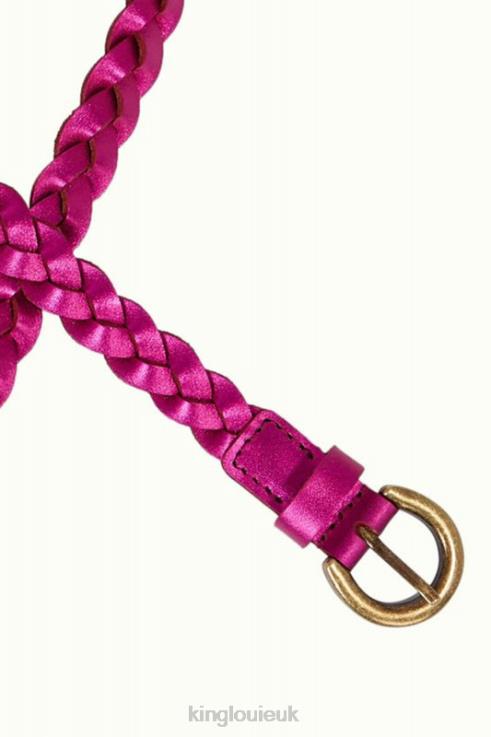 Accessory GB King Louie Women Shiny Braided Belt Caspia Purple 2JFL6188