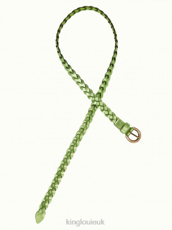Accessory GB King Louie Women Shiny Braided Belt Woodbine Green 2JFL6187