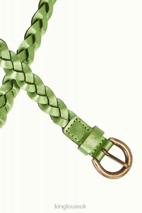 Accessory GB King Louie Women Shiny Braided Belt Woodbine Green 2JFL6187