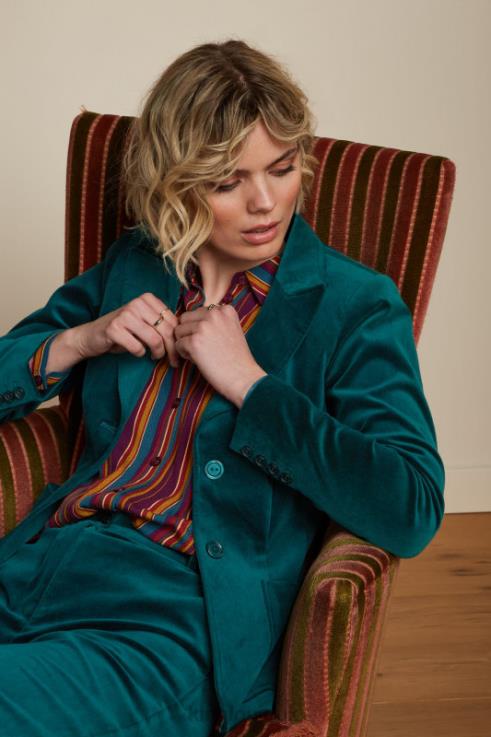 Apparel GB King Louie Women Bibi Blazer Uni Fargo Dragonfly Green 2JFL6175