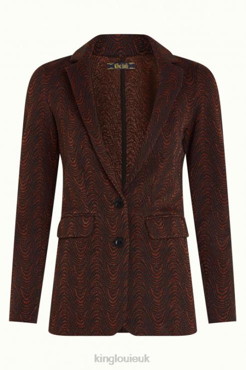 Apparel GB King Louie Women Daisy Blazer Long Tempest Cognac Orange 2JFL6186