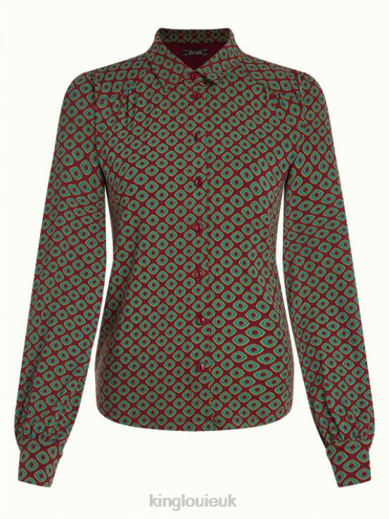 Apparel GB King Louie Women Carina Blouse Dusty Cabernet Red 2JFL6124