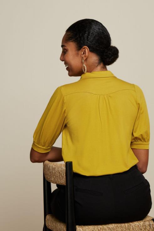 Apparel GB King Louie Women Carina Blouse Ecovero Light Spring Yellow 2JFL6137