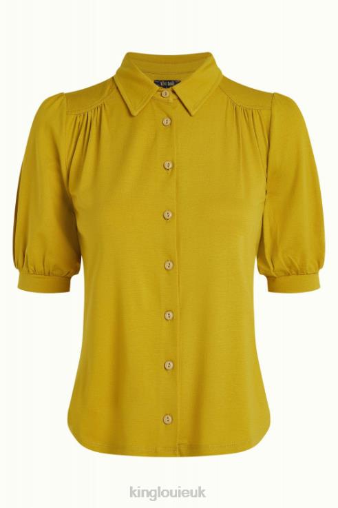 Apparel GB King Louie Women Carina Blouse Ecovero Light Spring Yellow 2JFL6137