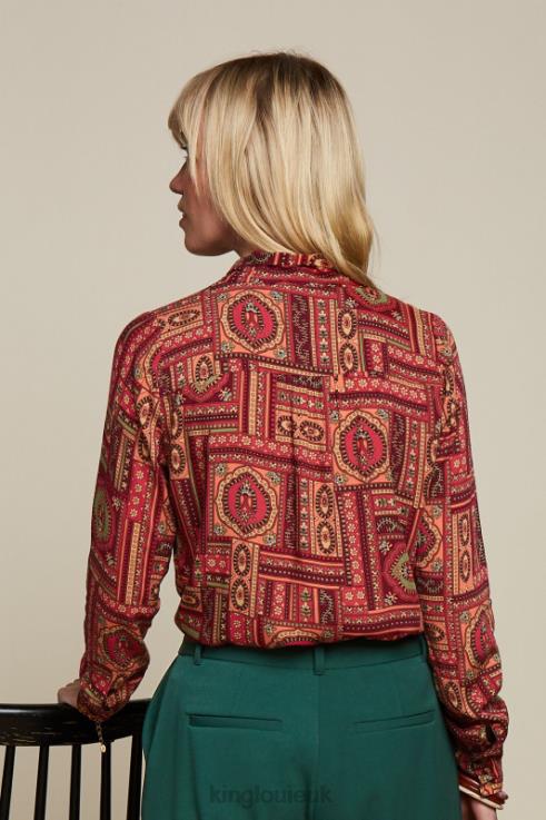 Apparel GB King Louie Women Delia Blouse Balthazar Cabernet Red 2JFL6122