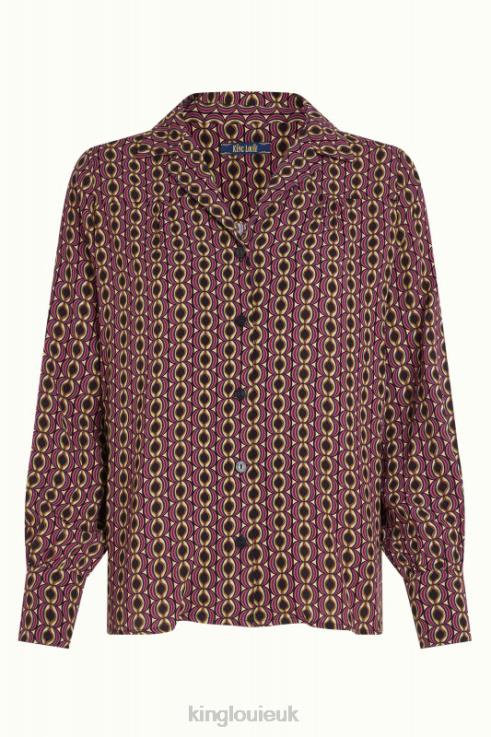 Apparel GB King Louie Women Tex Blouse Hoopah Mesa Pink 2JFL6119