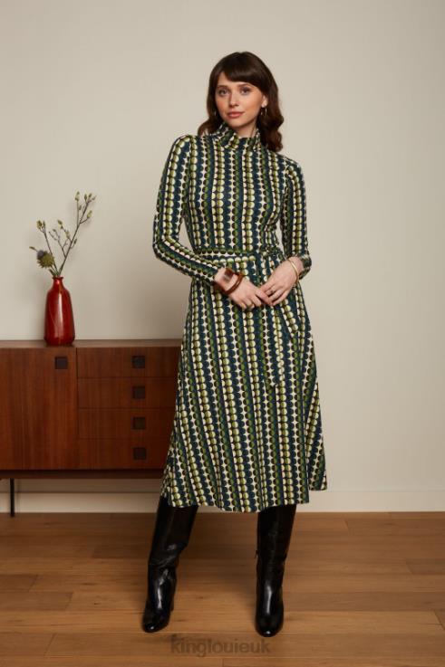 Apparel GB King Louie Women Betsy Rollneck Dress Quincy Pine Green 2JFL68