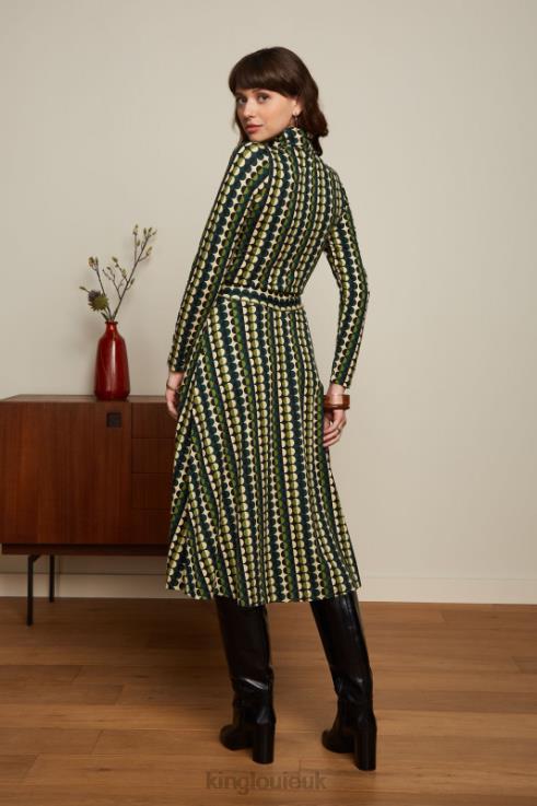 Apparel GB King Louie Women Betsy Rollneck Dress Quincy Pine Green 2JFL68