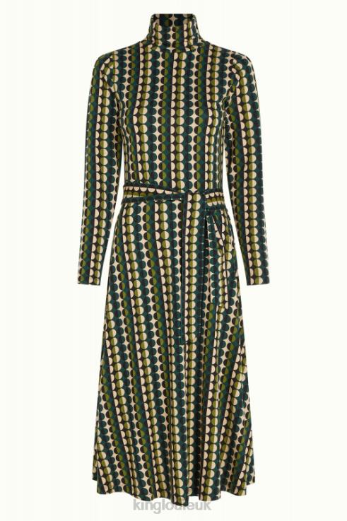 Apparel GB King Louie Women Betsy Rollneck Dress Quincy Pine Green 2JFL68