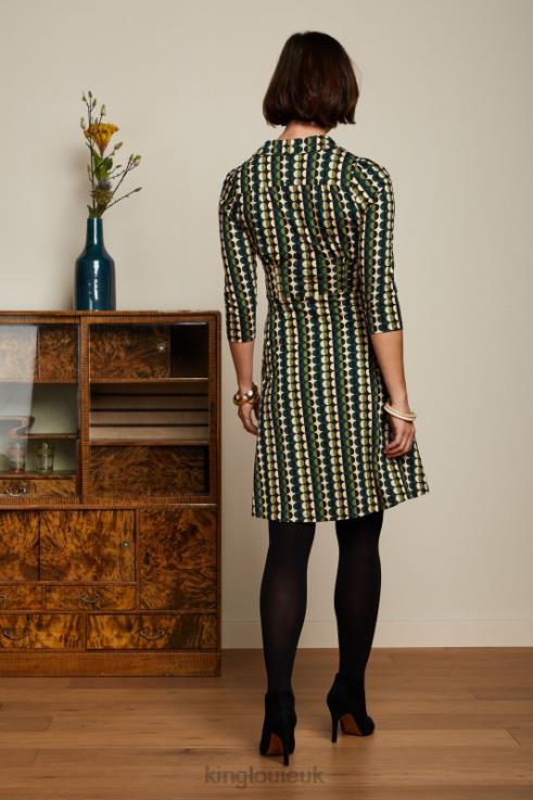 Apparel GB King Louie Women Diner Dress Quincy Pine Green 2JFL69