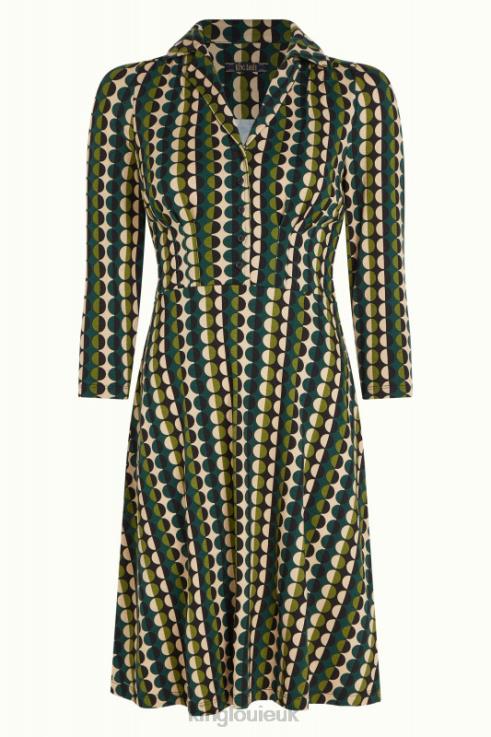 Apparel GB King Louie Women Diner Dress Quincy Pine Green 2JFL69