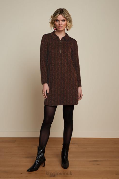 Apparel GB King Louie Women Tunic Zip Dress Tempest Cognac Orange 2JFL623
