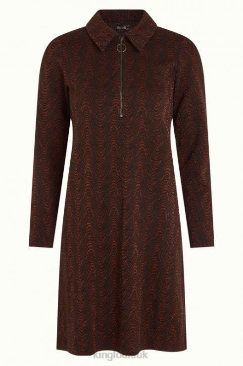 Apparel GB King Louie Women Tunic Zip Dress Tempest Cognac Orange 2JFL623
