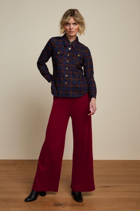 Apparel GB King Louie Women Janice Jacket Pandora Check Blue 2JFL6179