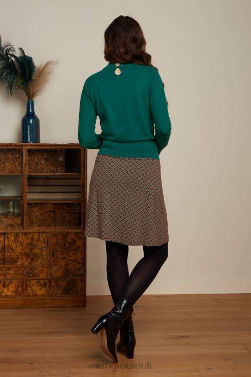 Apparel GB King Louie Women Border Skirt Dusty Cabernet Red 2JFL6153
