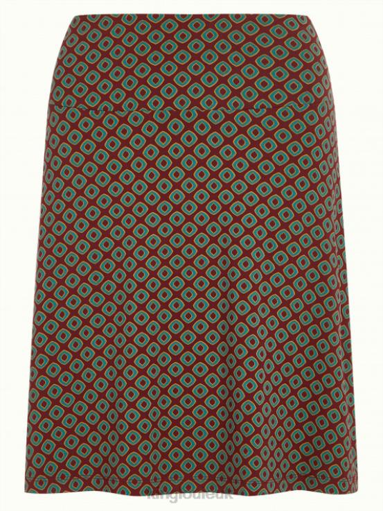 Apparel GB King Louie Women Border Skirt Dusty Cabernet Red 2JFL6153