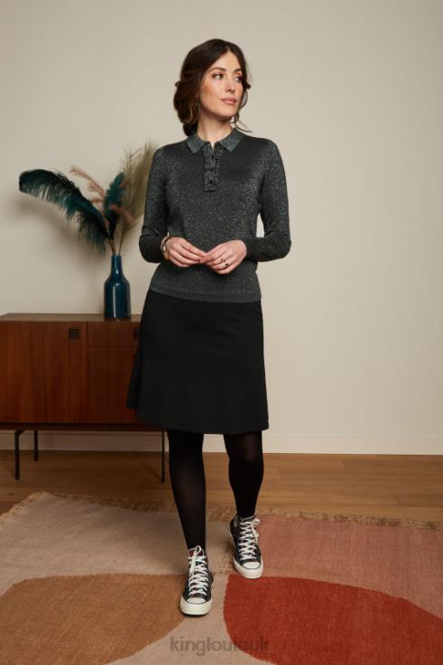 Apparel GB King Louie Women Border Skirt Milano Uni Black 2JFL6167