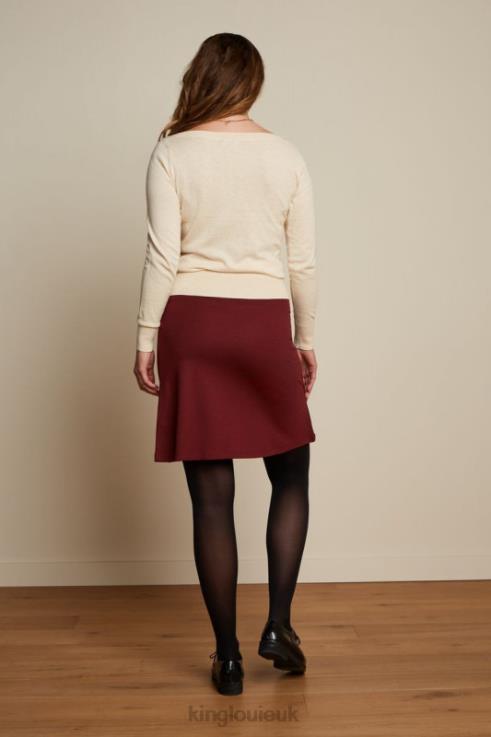 Apparel GB King Louie Women Border Skirt Milano Uni Brique Red 2JFL6171