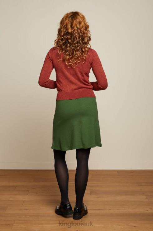 Apparel GB King Louie Women Border Skirt Milano Uni Kale Green 2JFL6170