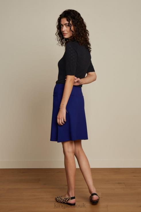 Apparel GB King Louie Women Border Skirt Milano Uni Peacoat Blue 2JFL6168