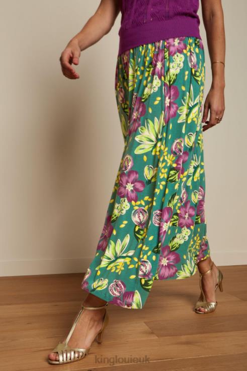 Apparel GB King Louie Women Emma Maxi Skirt Guava Smoke Green 2JFL6158