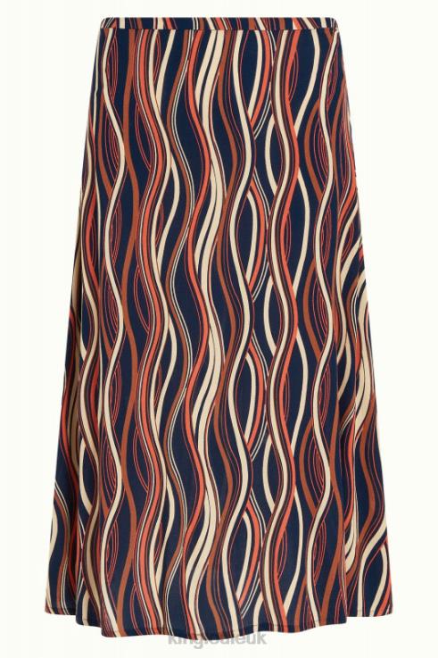 Apparel GB King Louie Women Juno Midi Skirt Merrill Blue 2JFL6152