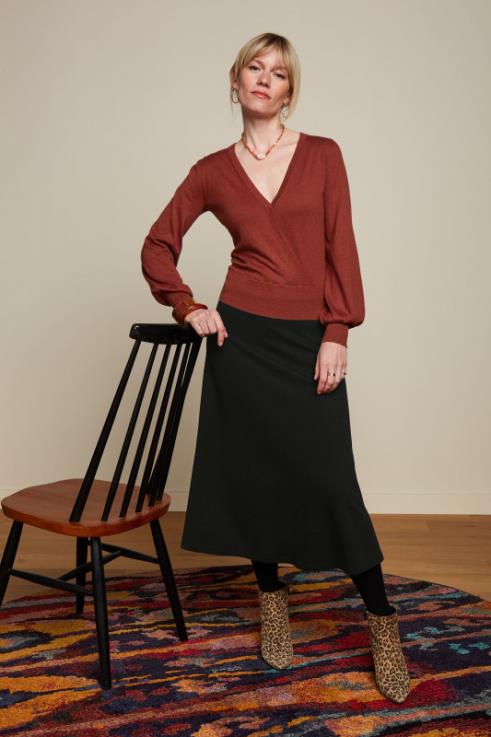Apparel GB King Louie Women Juno Skirt Milano Crepe Black 2JFL6160