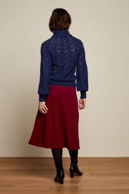 Apparel GB King Louie Women Juno Skirt Milano Crepe Cabernet Red 2JFL6159