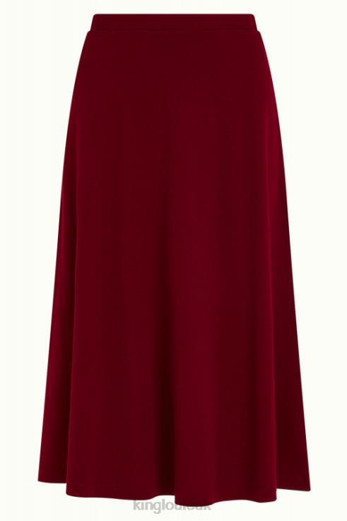 Apparel GB King Louie Women Juno Skirt Milano Crepe Cabernet Red 2JFL6159