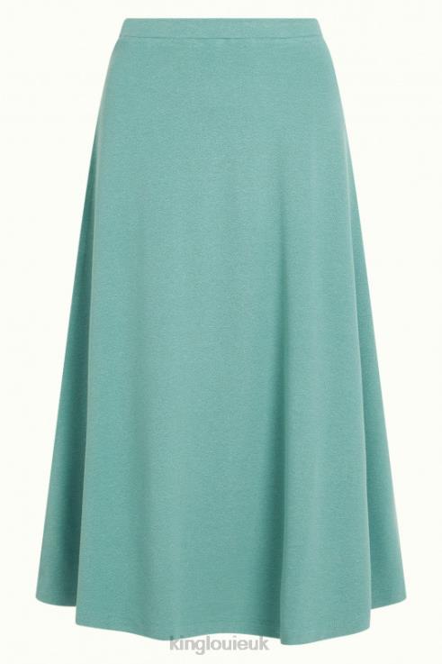 Apparel GB King Louie Women Juno Skirt Milano Crepe Dusty Turquoise 2JFL6162