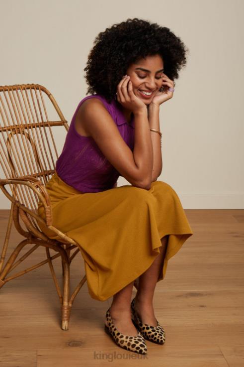 Apparel GB King Louie Women Juno Skirt Milano Crepe Golden Brown 2JFL6163