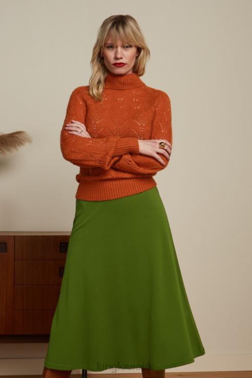 Apparel GB King Louie Women Juno Skirt Milano Crepe Olive Green 2JFL6165
