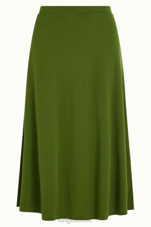 Apparel GB King Louie Women Juno Skirt Milano Crepe Olive Green 2JFL6165