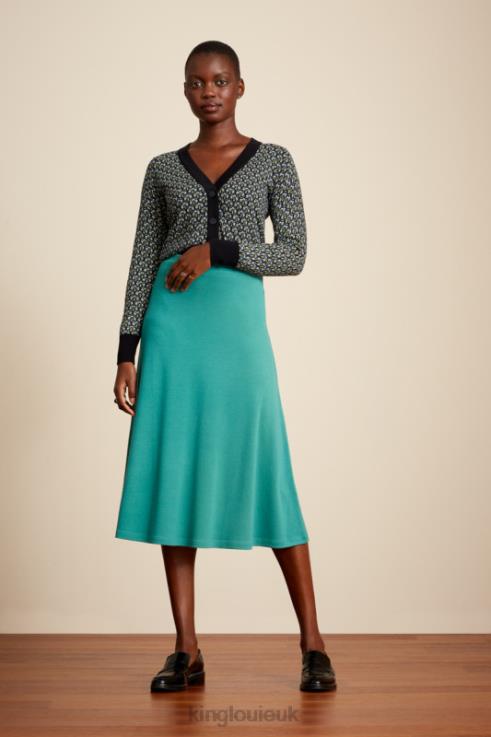Apparel GB King Louie Women Juno Skirt Milano Crepe Smoke Green 2JFL6161