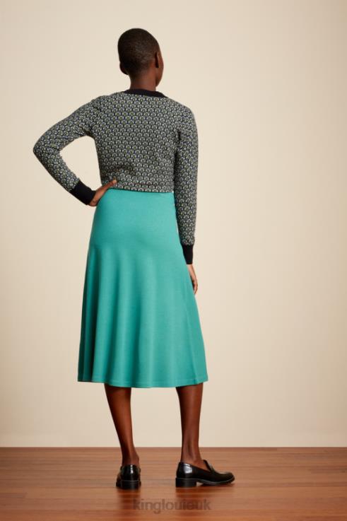 Apparel GB King Louie Women Juno Skirt Milano Crepe Smoke Green 2JFL6161