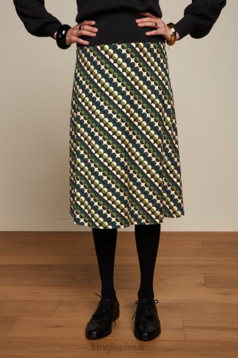 Apparel GB King Louie Women Juno Skirt Quincy Pine Green 2JFL6147