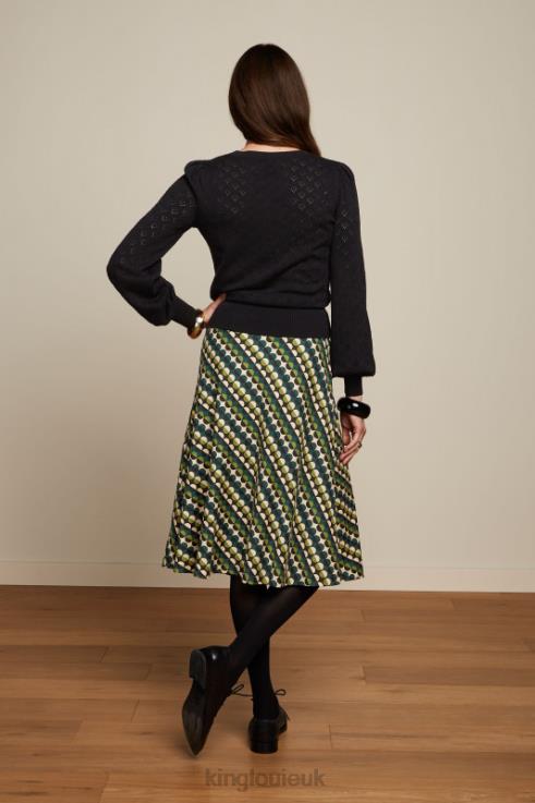 Apparel GB King Louie Women Juno Skirt Quincy Pine Green 2JFL6147