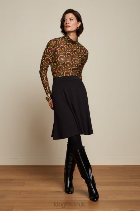 Apparel GB King Louie Women Serena Skirt Milano Crepe Black 2JFL6142
