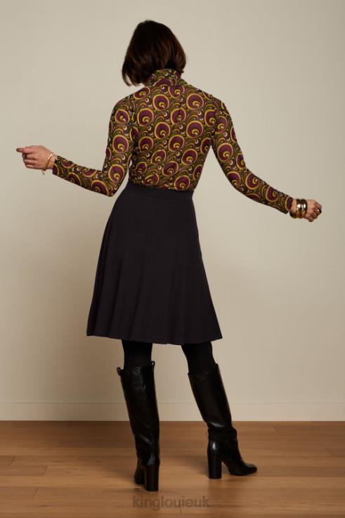 Apparel GB King Louie Women Serena Skirt Milano Crepe Black 2JFL6142