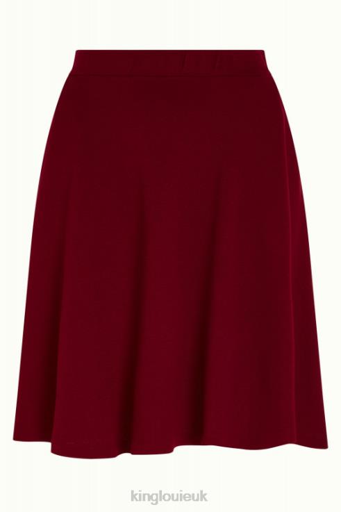 Apparel GB King Louie Women Serena Skirt Milano Crepe Cabernet Red 2JFL6141