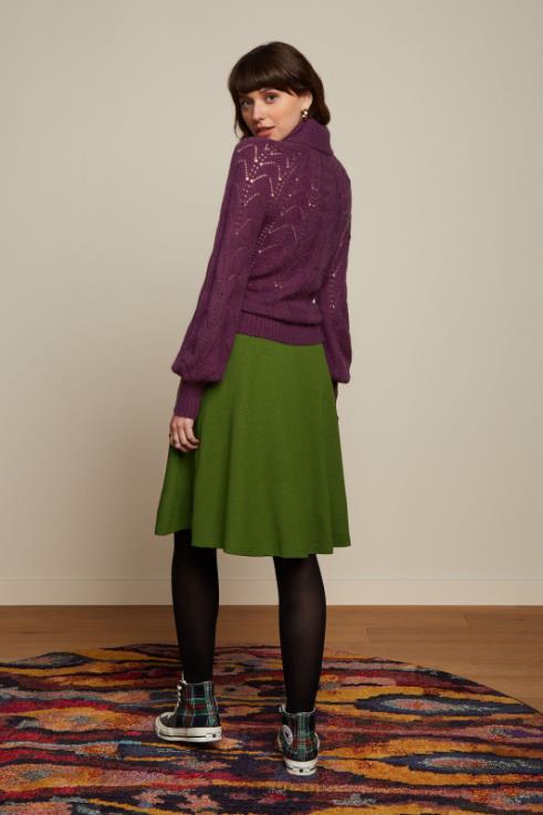 Apparel GB King Louie Women Serena Skirt Milano Crepe Olive Green 2JFL6143
