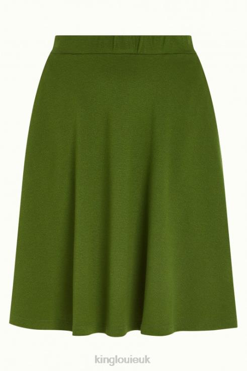 Apparel GB King Louie Women Serena Skirt Milano Crepe Olive Green 2JFL6143