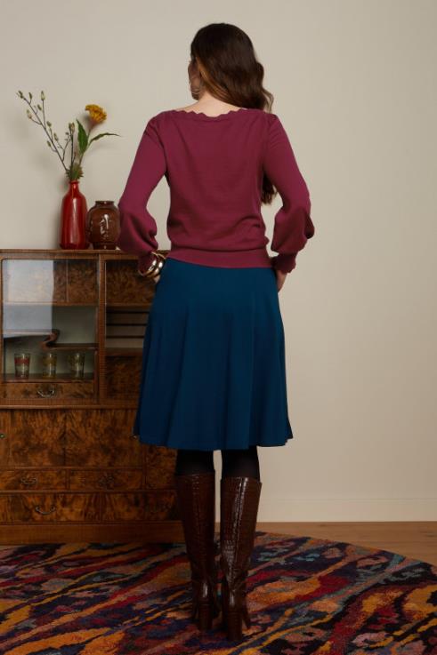 Apparel GB King Louie Women Serena Skirt Milano Crepe Pond Blue 2JFL6144