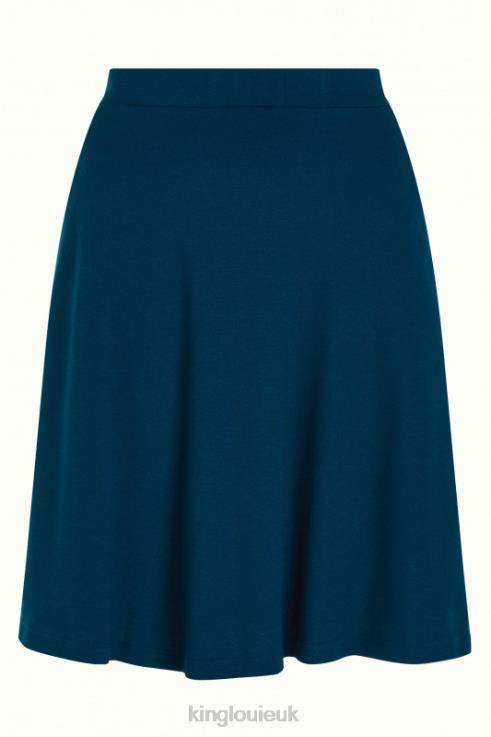 Apparel GB King Louie Women Serena Skirt Milano Crepe Pond Blue 2JFL6144