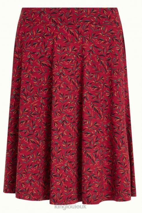 Apparel GB King Louie Women Serena Skirt Vinti Cherry Red 2JFL6145