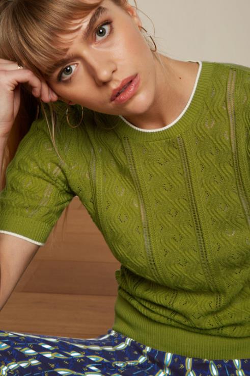 Apparel GB King Louie Women Agnes Puff Top Herrero Woodbine Green 2JFL6102