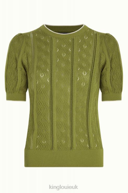 Apparel GB King Louie Women Agnes Puff Top Herrero Woodbine Green 2JFL6102