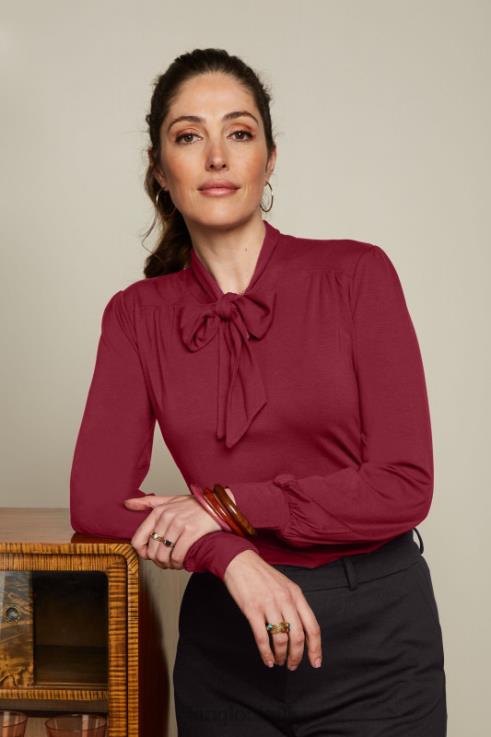 Apparel GB King Louie Women Amalia Top Ecovero Light Cabernet Red 2JFL637