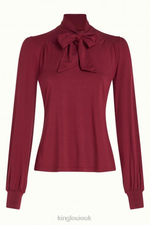 Apparel GB King Louie Women Amalia Top Ecovero Light Cabernet Red 2JFL637