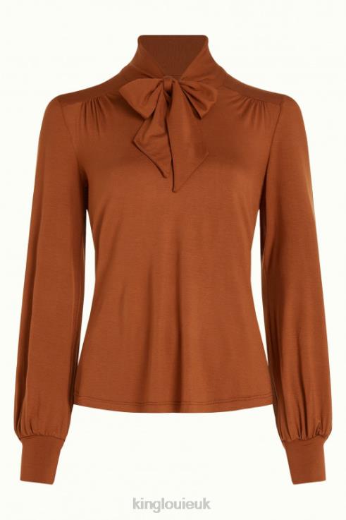 Apparel GB King Louie Women Amalia Top Ecovero Light Cognac Orange 2JFL634